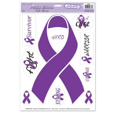 Purple Ribbon/Find A Cure Peel 'N Place