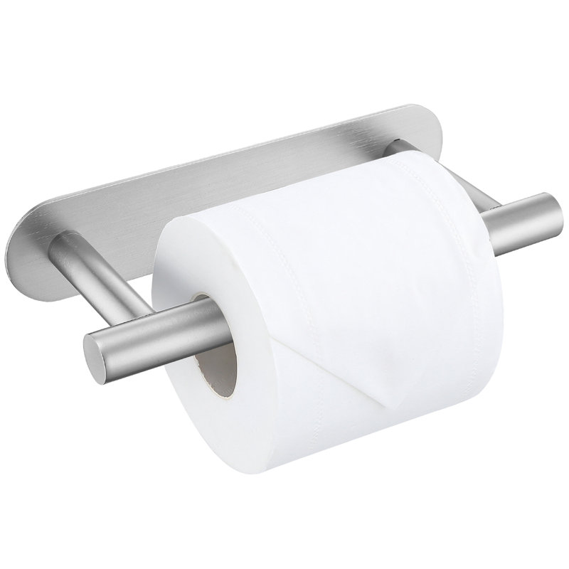 Porte-papier hygiénique autocollant Modern, Nickel brossé