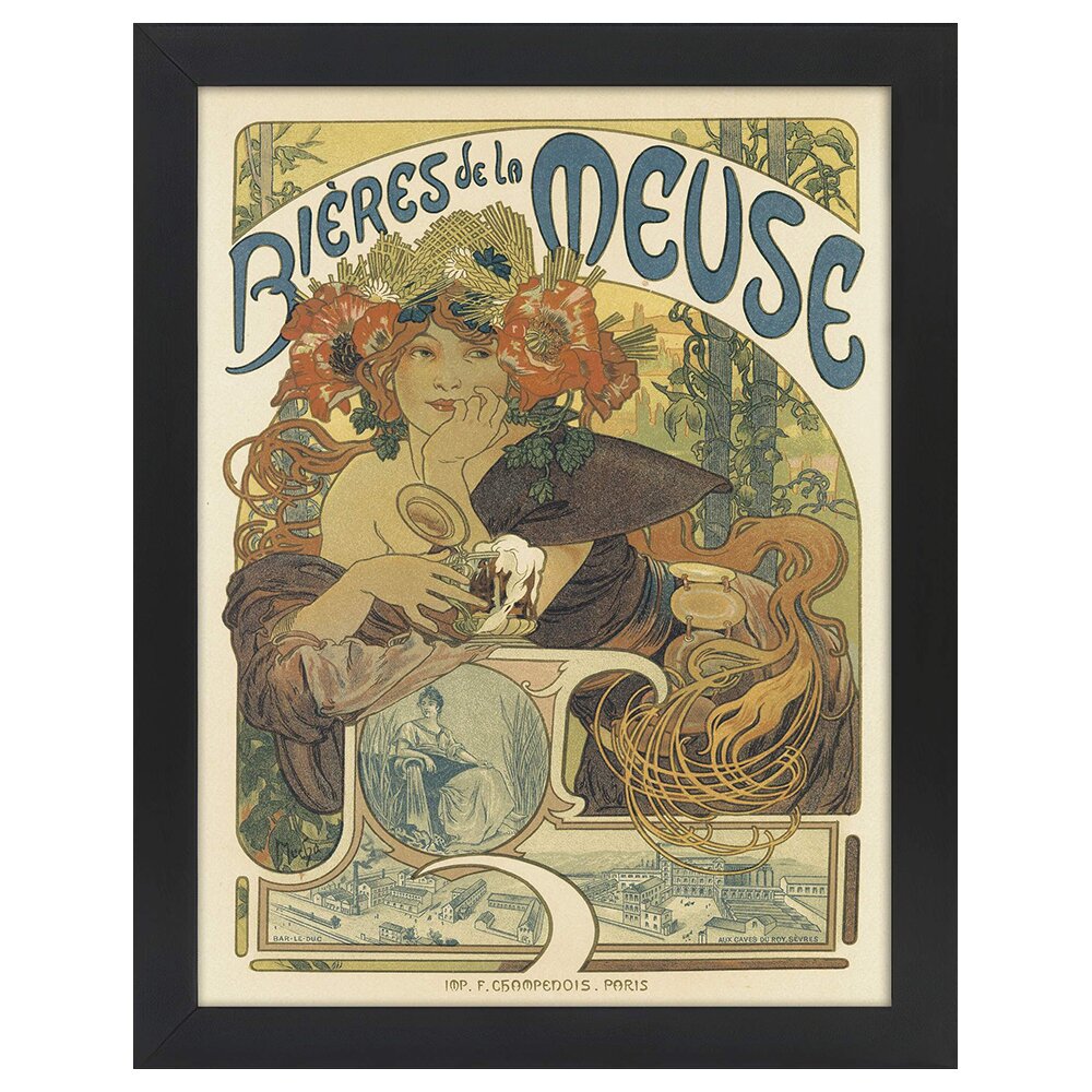 Leinwandbild Vintage Artistic Poster Bières De La Meuse