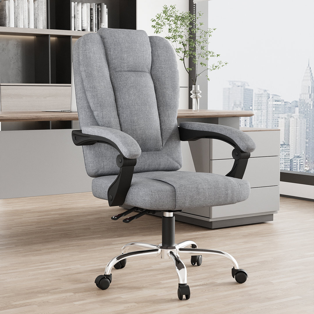 Mid-Back Swivel Executive Chair, with Adjustable Lumbar Support, Soft Padded Armrests