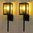 Modern Black Outdoor Wall Sconce, 20" Wall Light With Ribbed Glass For Porch & Patio(2 Pack）