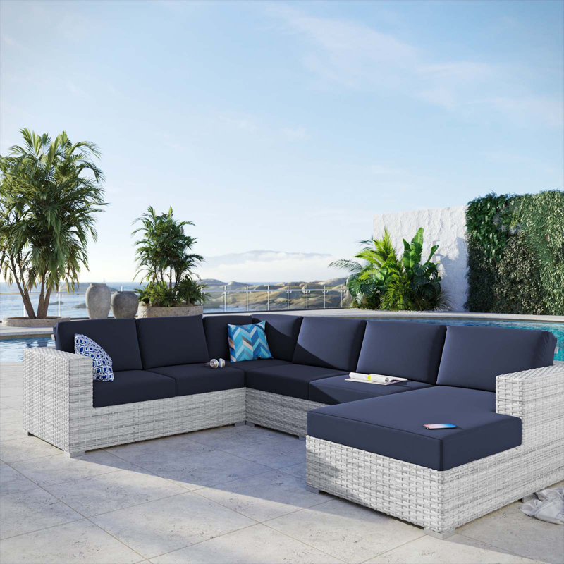 Ensemble modulaire d'extérieur 5 pièces Convene, Bleu marine