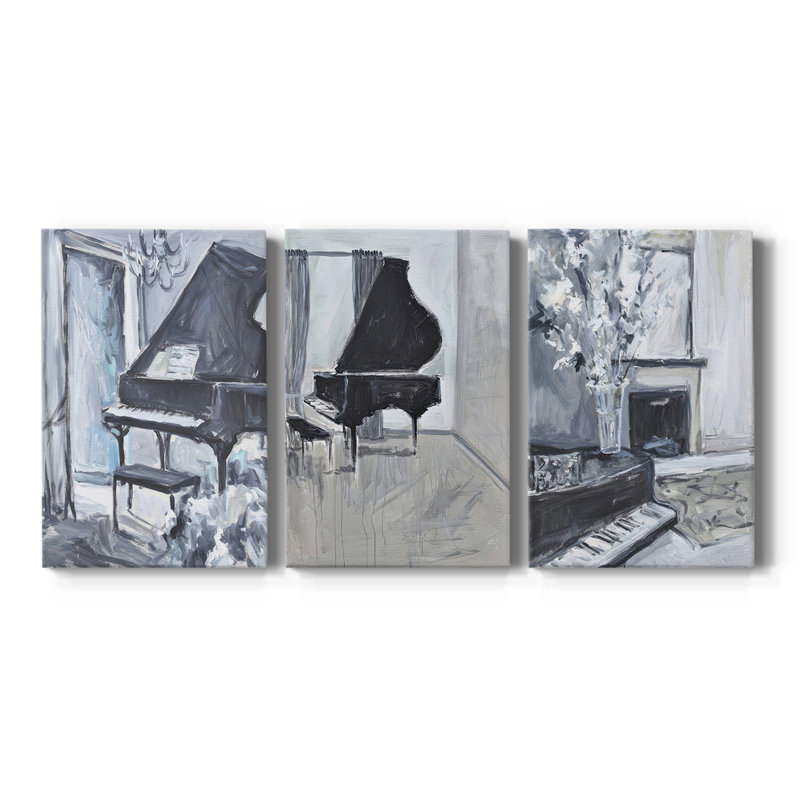 Piano Blues I - Toile tendue avec châssis sur mesure - 3 pièces