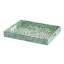 Plateau décoratif Berty, motif mosaïque vert-blanc Capiz 14 x 18-124561647-124561650