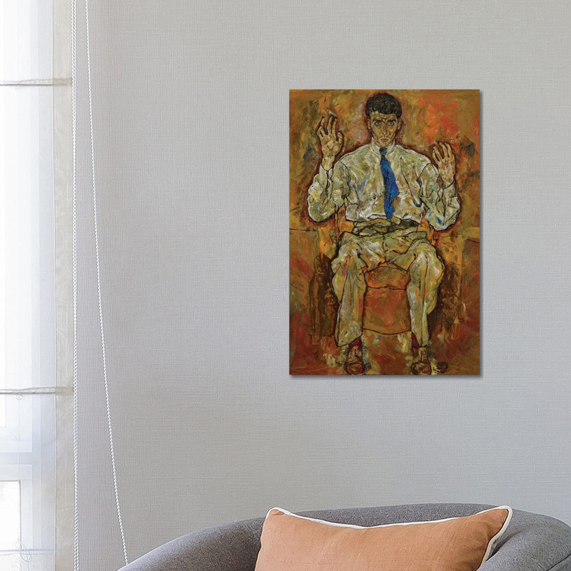 Portrait of Paris von Gütersloh, 1918 by Egon Schiele - 1 Piece Wrapped Canvas Painting, 66.04 cm H x 45.72 cm W x 3.175 cm D
