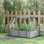 Lit de jardin surélevé galvanisé 4 pi x 3 pi Outsunny avec mini couvre-serre en PVC, jardinière en métal avec 2 fenêtres à enroulement pour faire pousser des fleurs, des fruits, des légumes et des herbes