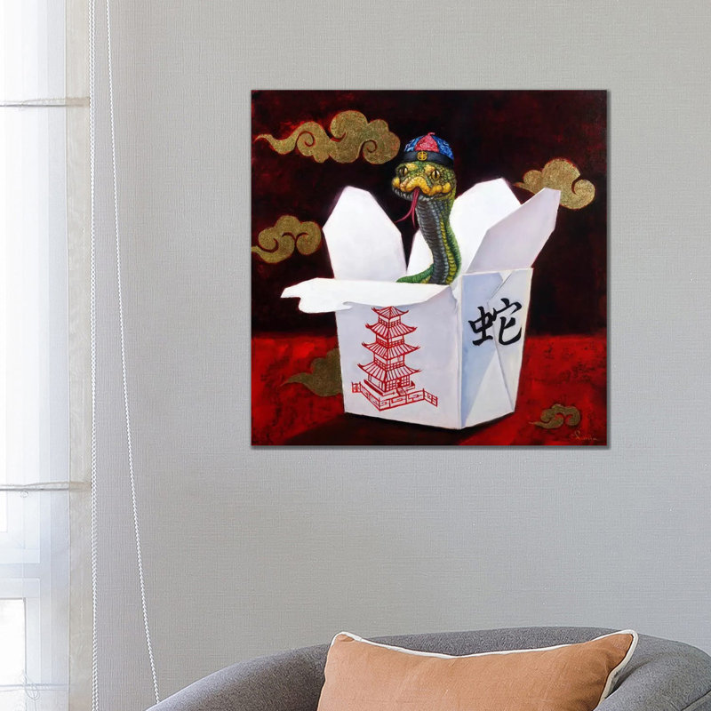 Takeout With A Twist by Lucia Heffernan - Wrapped Canvas Painting, 66.04 cm H x 66.04 cm W x 3.175 cm D