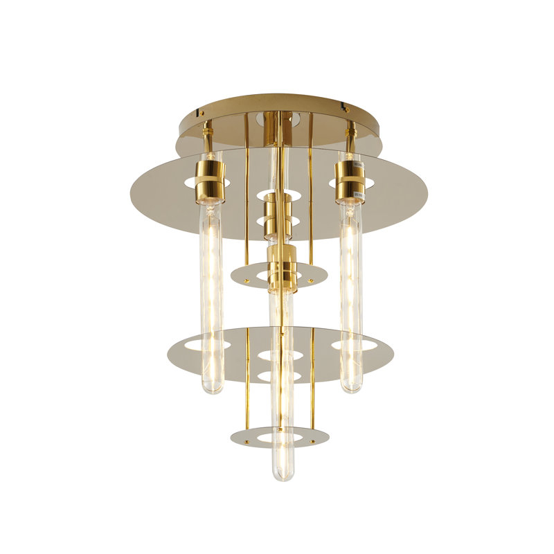 Koesha Modern 5 Light 4 Tier Gold Semi Flush Mount