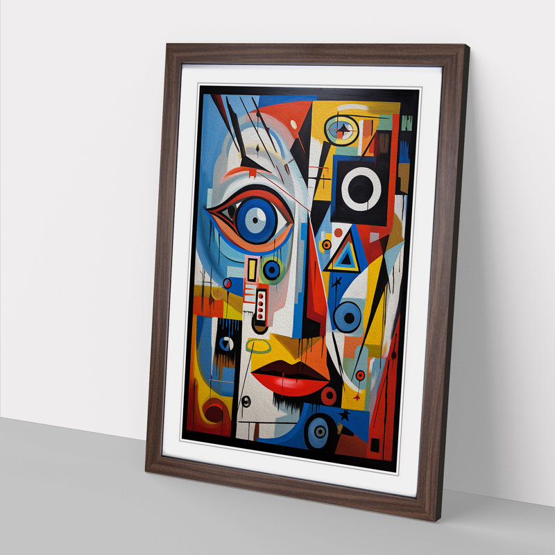 Eye Constructivism - Single Picture Frame Print on Wood, Walnut Framed, 64cm H x 46cm W