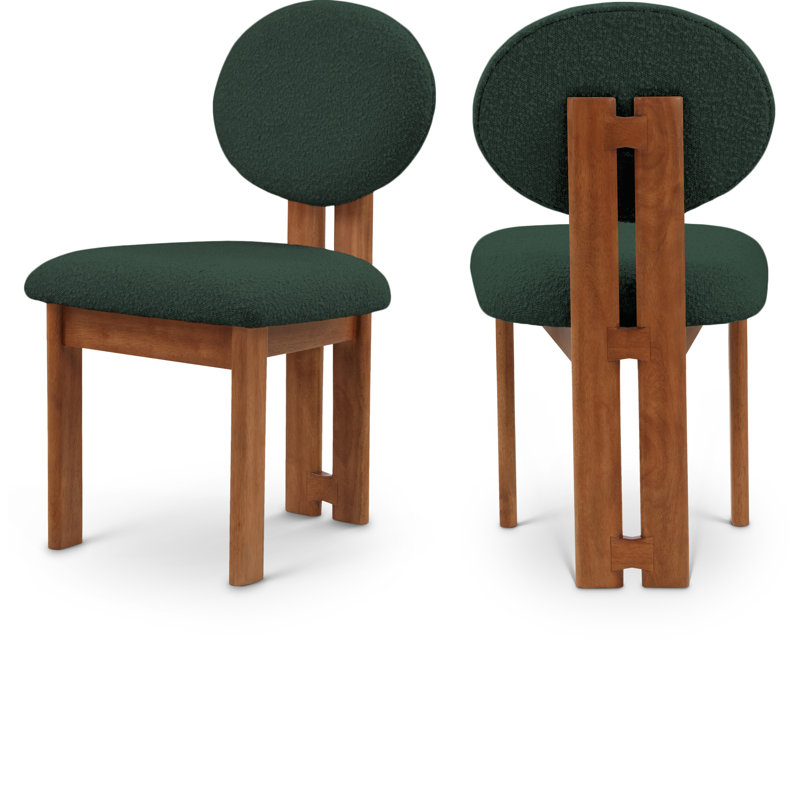 Chaise d'appoint rembourrée en tissu Napa Brityn Boucle, Tissu bouclé vert, Noir