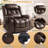 Power Lift Recliner Chair Dual Motor, 180° Lay Flat Recliners for Adult & Elderly with Heat & Massage, Large, Type-C Charge, Lumbar Pillow for Living Room, Leather (Brown)-1226072340