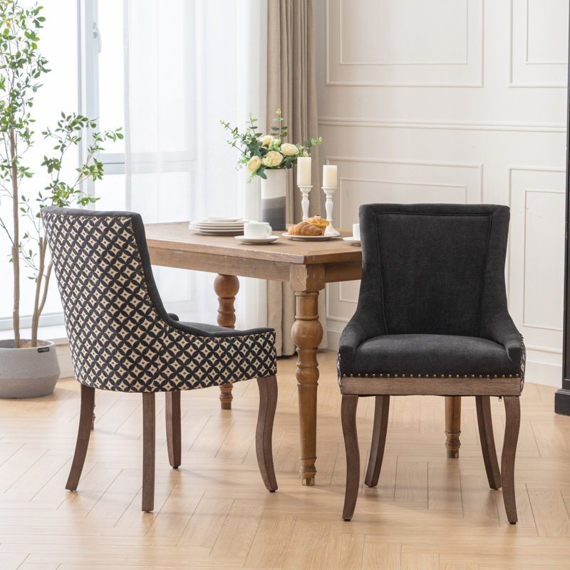 Chaise d'appoint, ensemble de 2 chaises d'appoint, chaise de cuisine, Noir