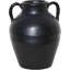 Vase en céramique noir fait à la main avec glacis craquelé - décor rustique antique pour le salon, l'entrée et le style Wabi-Sabi