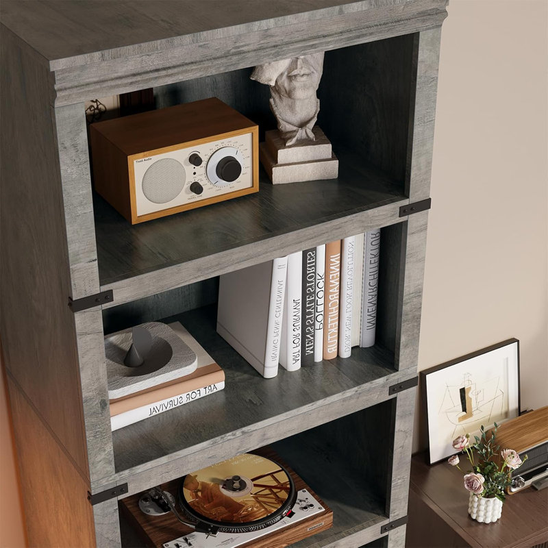 Bookcase, (5 Shelves) 171.2"H x 62"W x 32"D, Grey