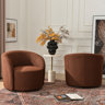 Cleaven 34" Wide Boucle Upholstered Swivel Barrel Chair (Set of 2)