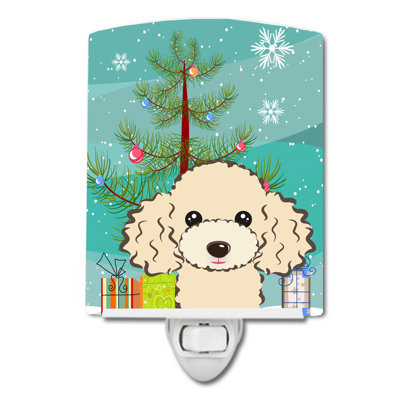Éclairage de nuit en céramique et arbre de noël beagle