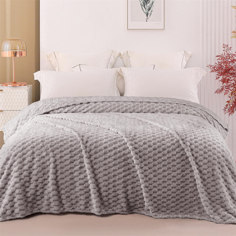 Radom Throw Blanket, Light Grey