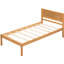 Twin Platform Bed With Headboard, Unbreakable Wood Slat Support, No Box Spring, Oak Long-Wearing-110761785