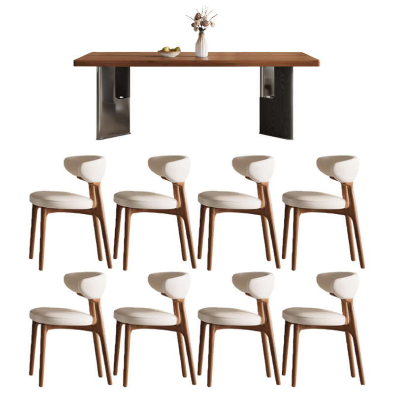 Table de salle à manger rectangulaire, 9 pièces : table, 8 chaises, H 29,53 po x l 70,87 po x P 35,43 po
