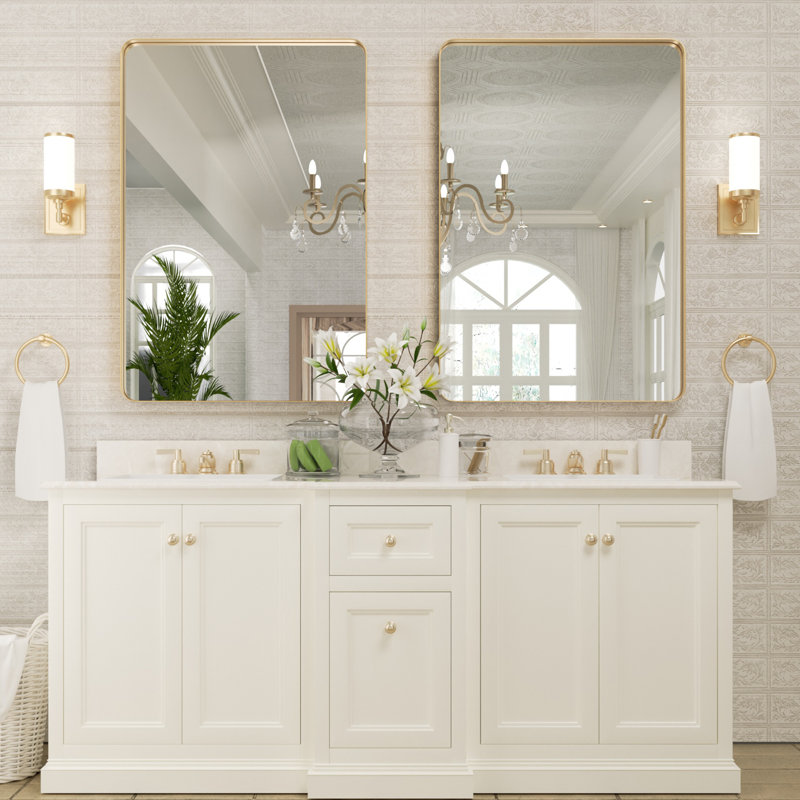 Miroir de salle de bain Morelock, Or, 36 po x 24 po