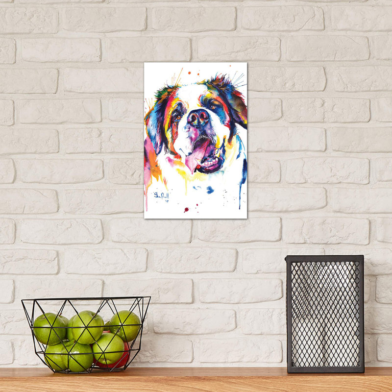 St. Bernard 1 Piece Wrapped Canvas Painting, 20.32 cm H x 30.48 cm W
