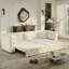 Très grand canapé-lit multifonctionnel de 89 po, canapé-lit coulissant 3 en 1, canapé classique en velours 4 places avec design capitonné, comprend 3 coussins décoratifs, convenant aux appartements et aux salons, beige et blanc-1210661931