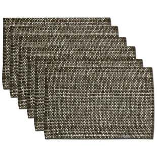 Ensemble de 6 ensembles de napperons tissés deux tons 13 x 19 100% coton
