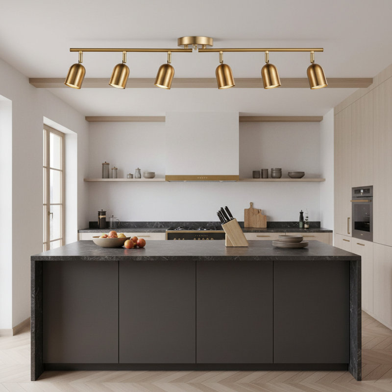 6-Light Track Lighting Kit, Adjustable Ceiling Spotlight