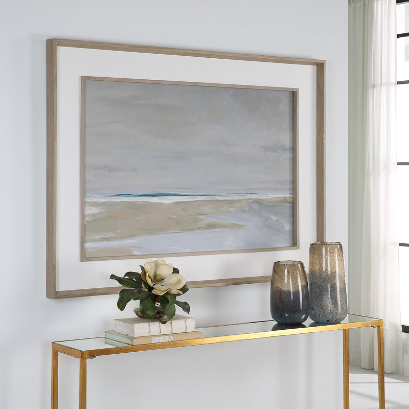 Oregon Coast Landscape Print with Pine Wood Frame