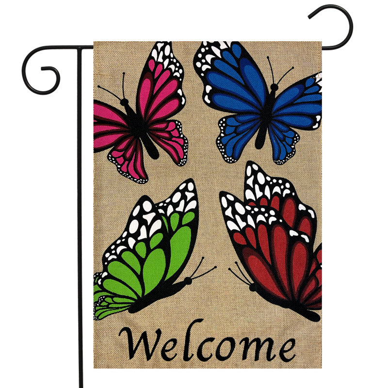 Drapeau de jardin Butterfly Welcome Spring, Paysage, nature