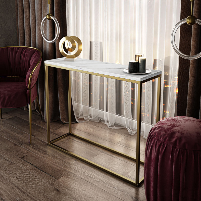 Ector Console Table, White, 80cm H x 100cm W x 30cm D
