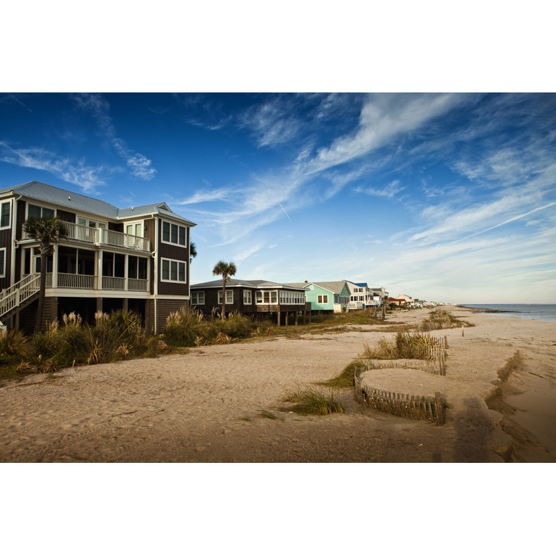Maisons de plage sur la côte par Pgiam, H 12 po x l 18 po