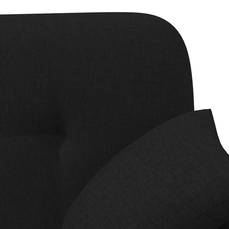 Canapé deux places noir capitonné à boutons, 120 x 65 x 79 cm, Noir