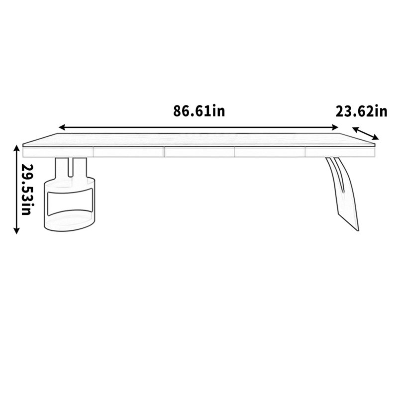 Pied de rangement en pin massif, H 29,53 po x l 86,61 po x P 23,62 po
