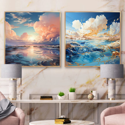 «Clouds Charm», ensemble de 2 collages carrés