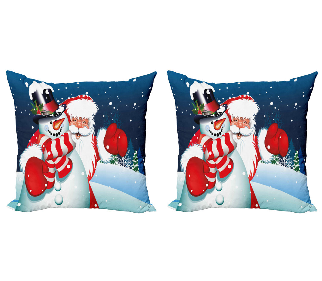 Kissen Kissenbezug 2er Pack, Santa Snowman Hug