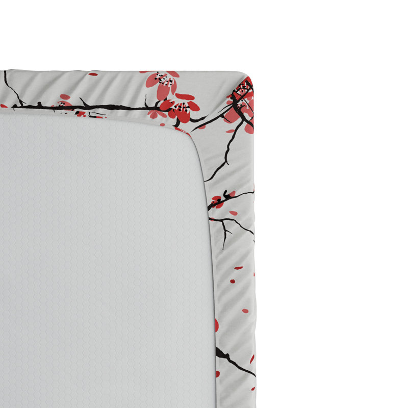 Microfiber Floral Fitted Sheet, Twin Fitted Sheet