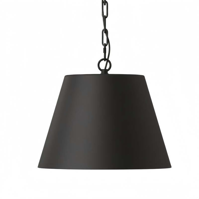 1-Light 12"W Matte Black Modern Cone Pendant for Kitchen Island, 16" H x 20" W x 20" D, Matte Black