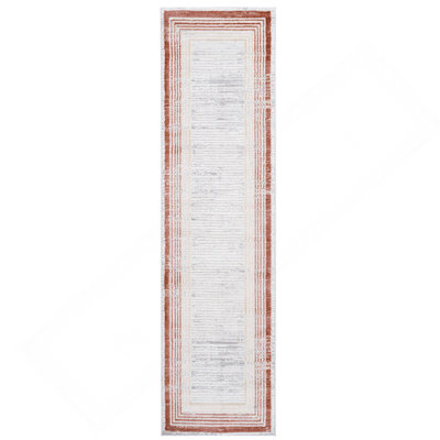 2X8 Brown Bordered Rug