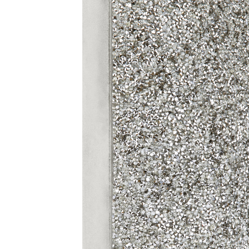 Sparkles Home Luminous Velvet Rhinestone Throw Pillow | Feather Insert | Home Décor Accent, Silver, Rectangle 14"H x 20"W