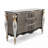 57'' Luxury Embossed Sideboard Buffet Cabinet With Drawers And Doors,  Vintage Accent Sideboard For Living Room, 2 Doors And 3 Drawers, Silver And Black