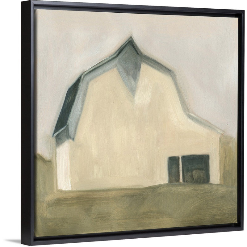 «Serene Barn IV», peinture sur toile, Cadre flottant noir, H 11,7 po x l 11,7 po x P 1,75 po