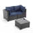 Navy Cushion/ Brown Frame