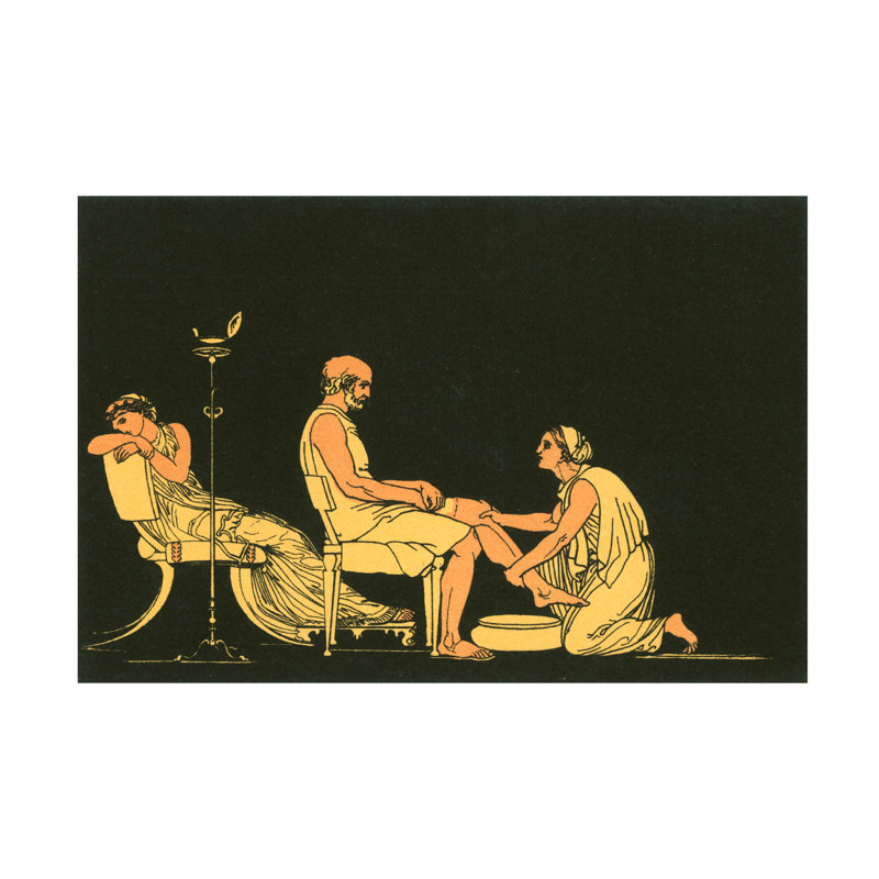 «John Flaxman Euryclea Discovers Ulysses», art sur toile, H 12 po x l 19 po