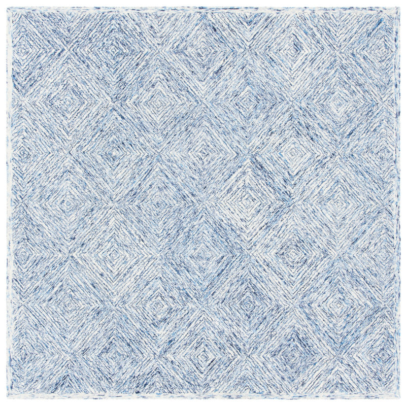 Didonato Hand Tufted Wool Geometric Rug, Square 7'