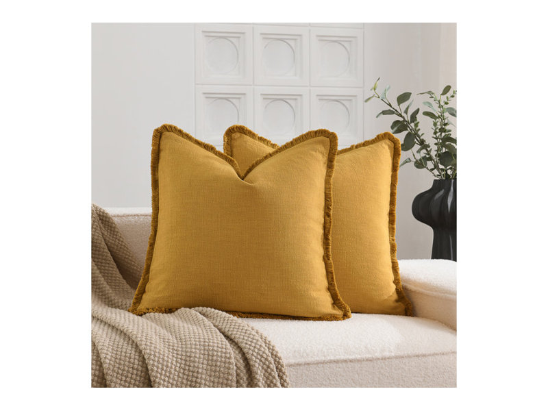 Housse de coussin Coho, Jaune, Carré 16 po