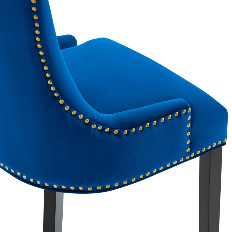 Chaises de salle à manger en velours Marquis Performance - ensemble de 2 par Modway, Bleu marine