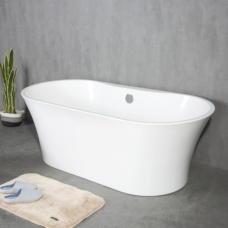 Baignoire de trempage autoportante en cristal 59 po. X 32 po. Crystal