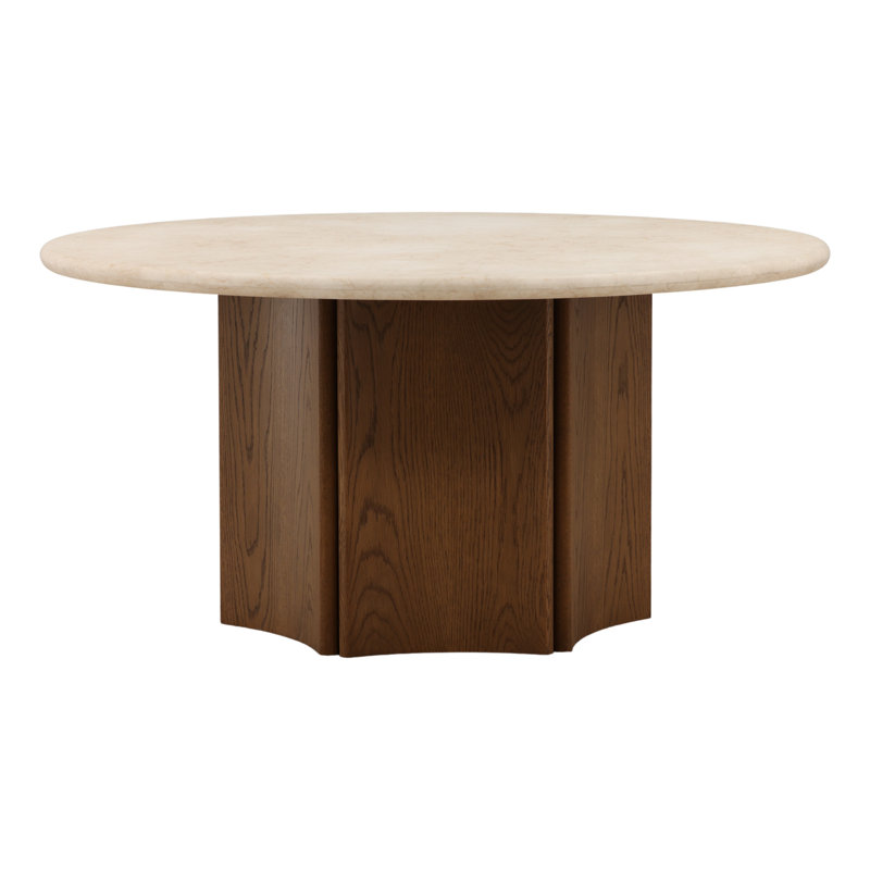 Oja 59" Pedestal Dining Table, Brown