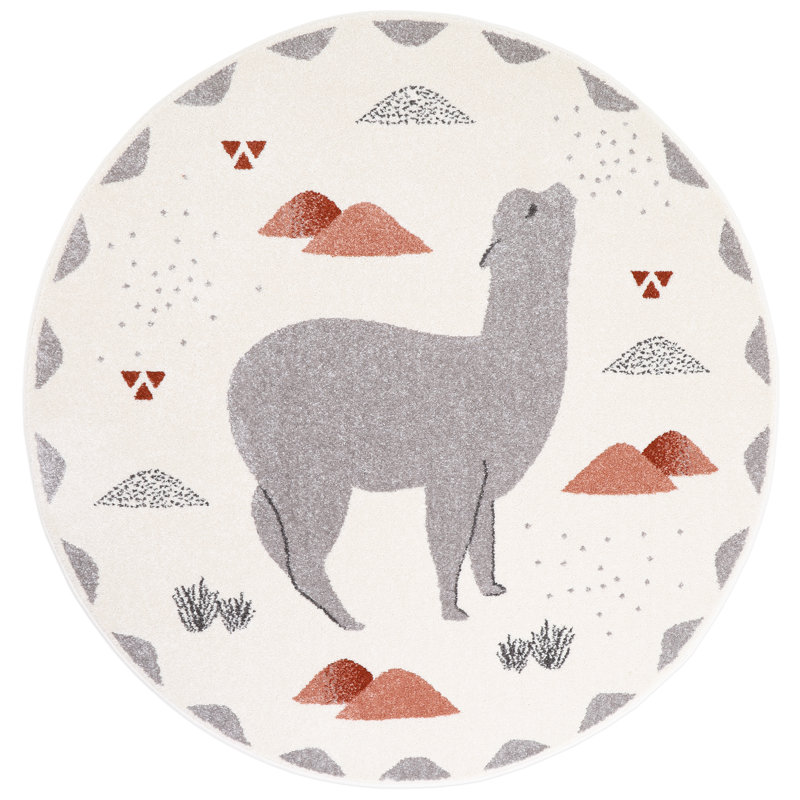 Clowers Tufted Beige/Orange/Grey Rug